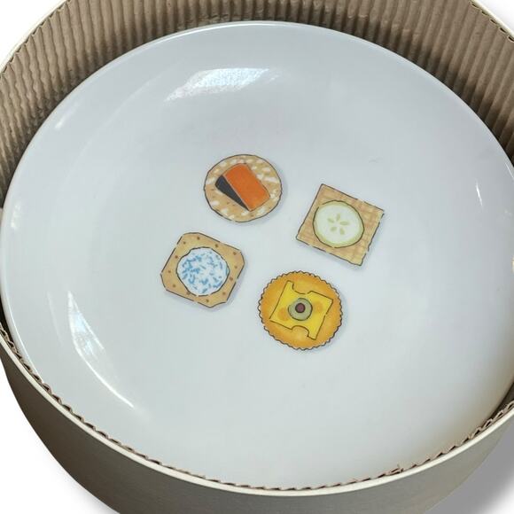 Vintage 2001 Nancy Green Boston Warehouse 6" Wine Cheese Appetizer Ceramic Set 4 - Picture 7 of 12